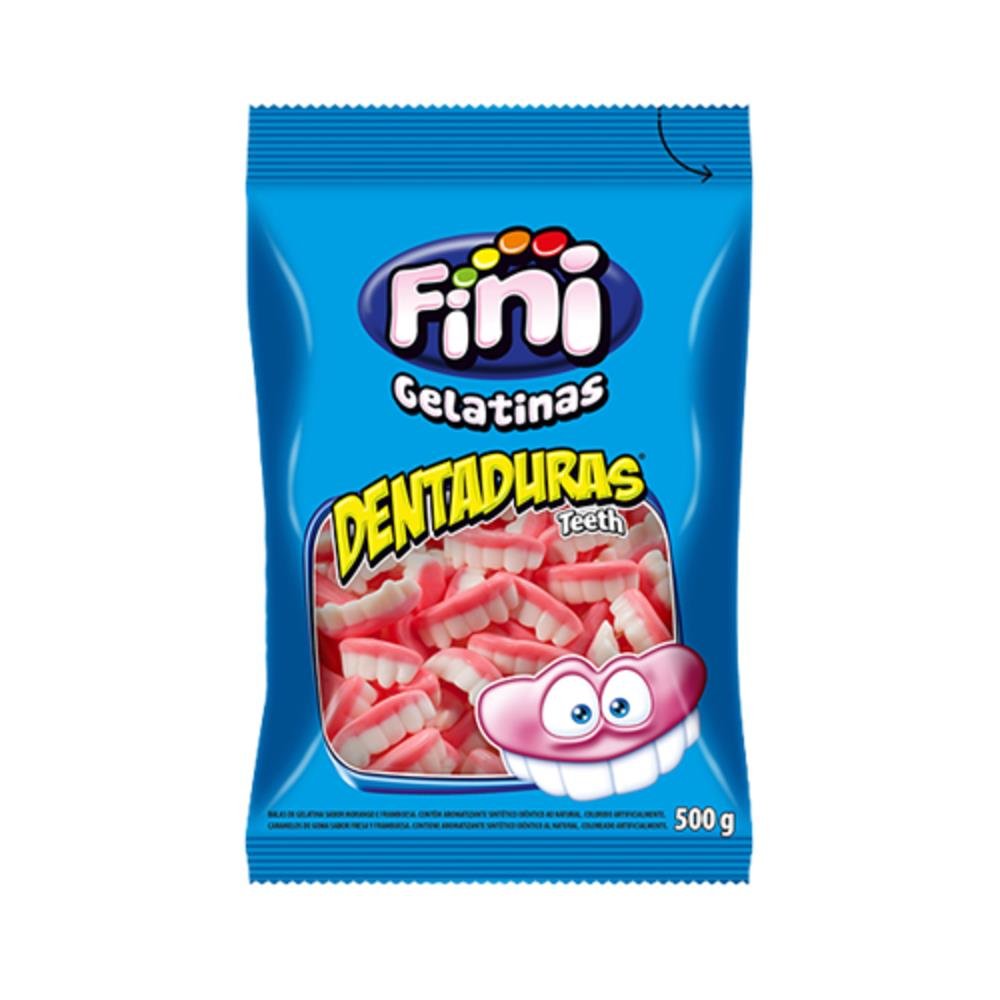 Bala De Gelatina Dentaduras Pacote 500G Fini