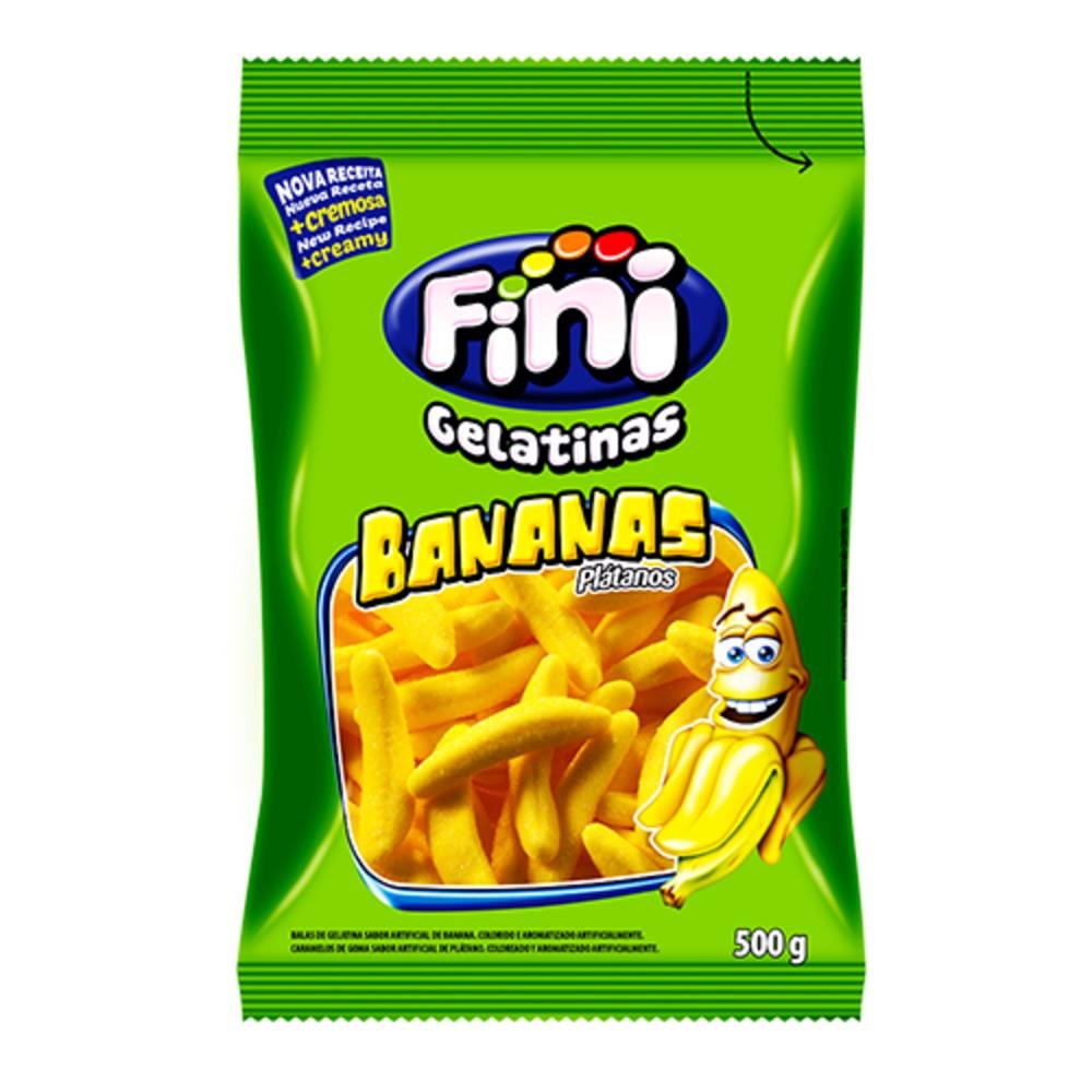 Bala De Gelatina Bananas Pacote 500g Fini