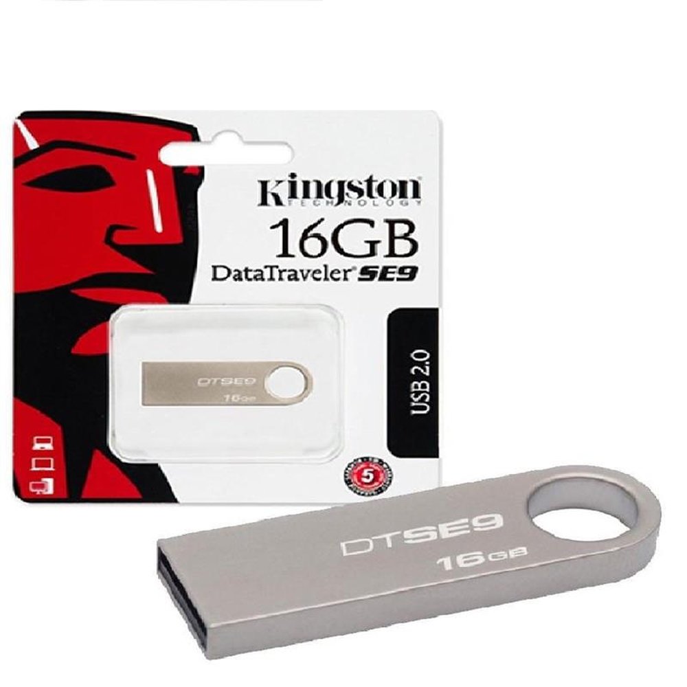 Pen Drive Datatraveler Se9 16gb Usb 2.0 Prata Kingston
