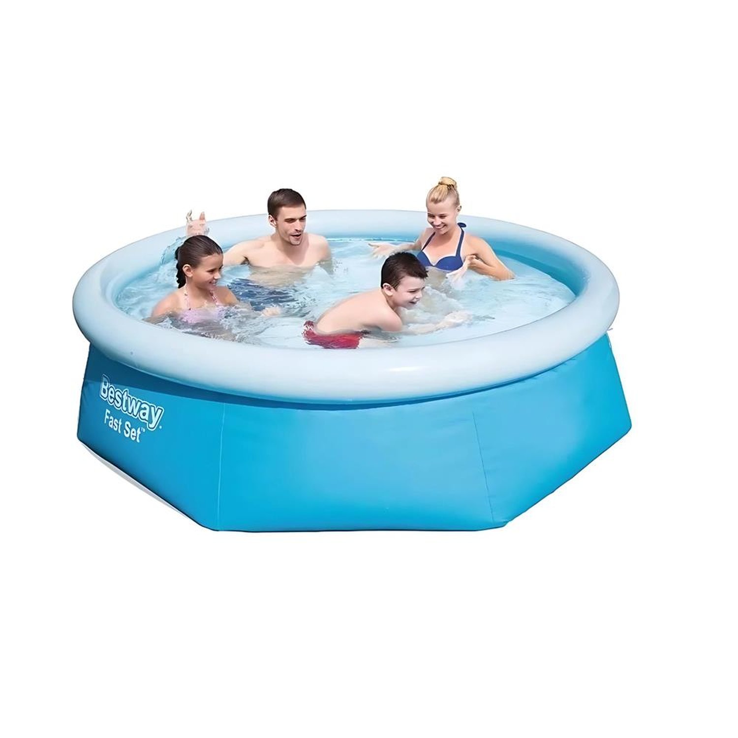 Piscina Inflável Bestway 2.300 Litros 2,44 M X 66 Cm Fast Set Azul