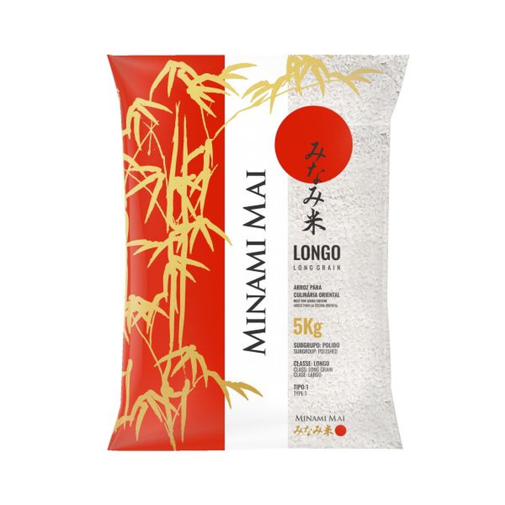 Arroz Japonês Minami Mai Longo 5kg - Embalagem contém 6 pacotes