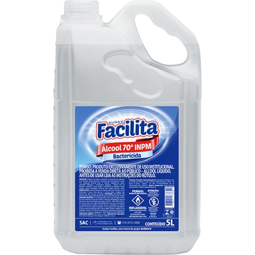 Alcool Liquido 5lt 70 Inpm Facilita Audax