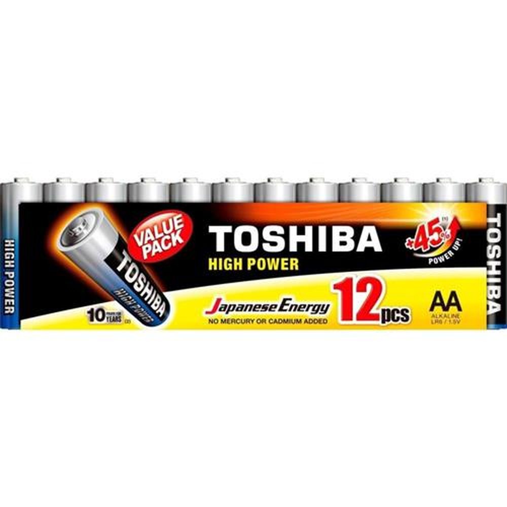 Pilha Alcalina AA 1,5V LR6GCP (C/12 Pilhas) Toshiba Un.Venda: CAR/1
