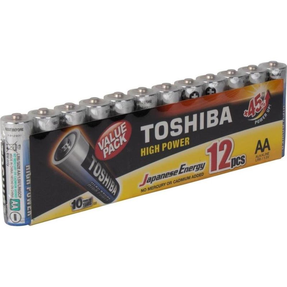 Pilha Alcalina AA 1,5V LR6GCP (C/12 Pilhas) Toshiba Un.Venda: CAR/1