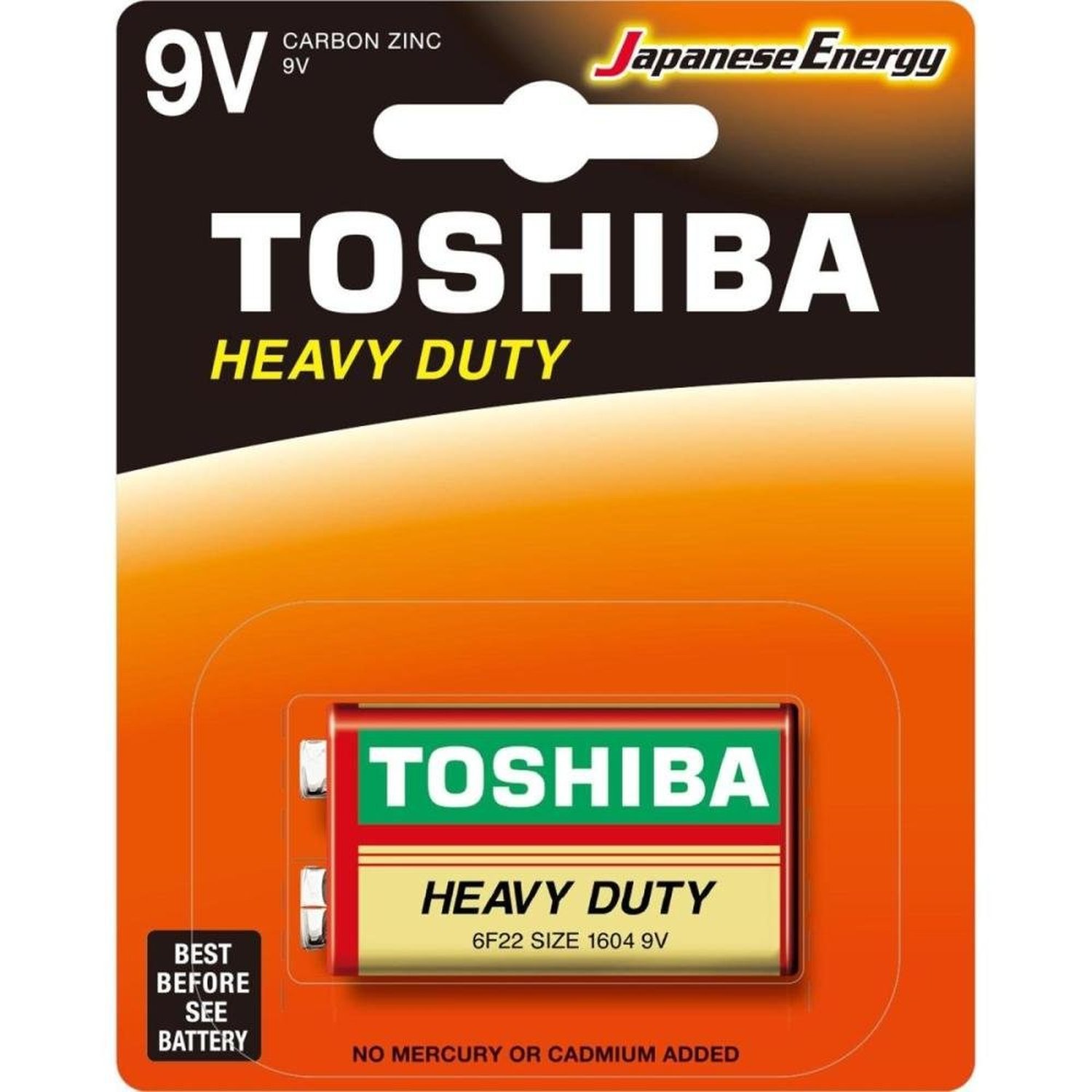 Bateria 9v Blister 6f22kg Toshiba - Cartela com 1 unidade