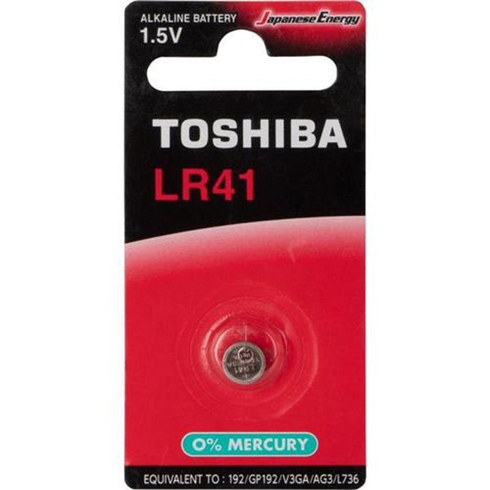 Pilha Botão Alcalina LR41 Toshiba - Cartela com 1 pilha