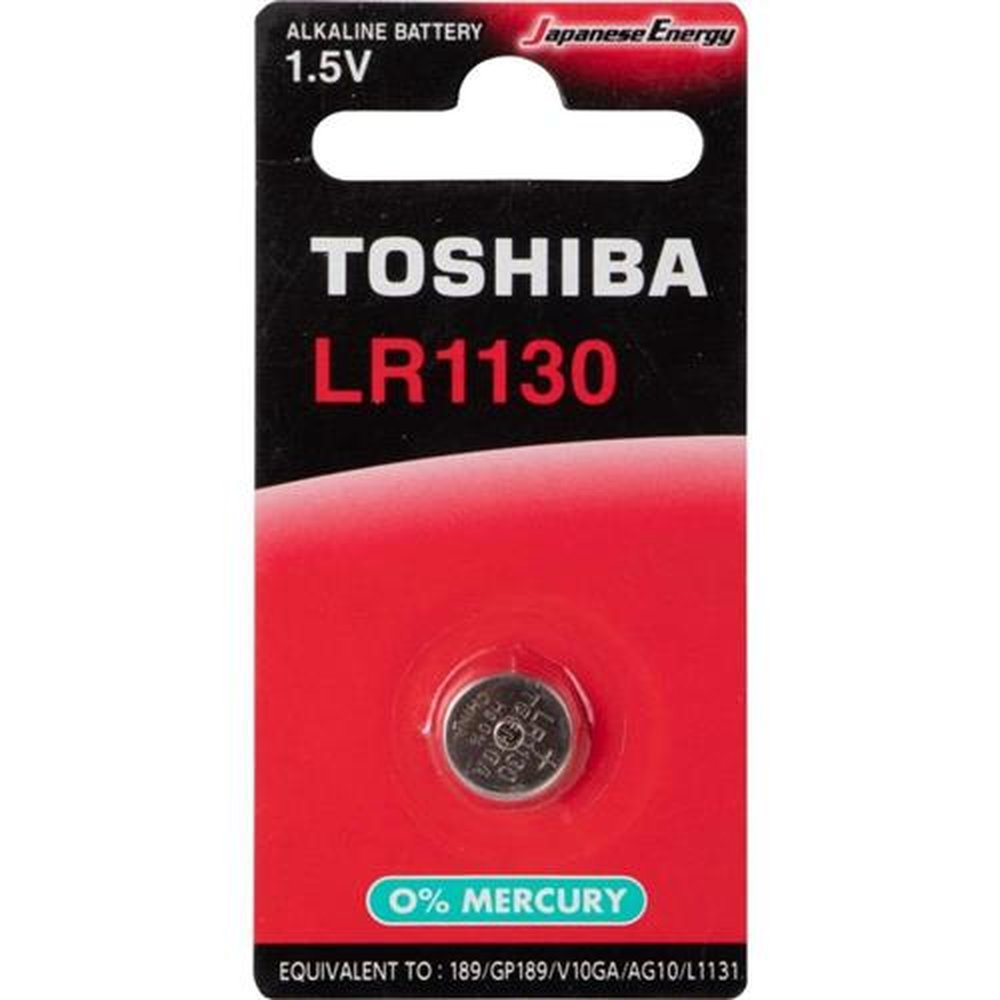 Pilha Botão Alcalina LR1130 Toshiba - Cartela com 1 pilha
