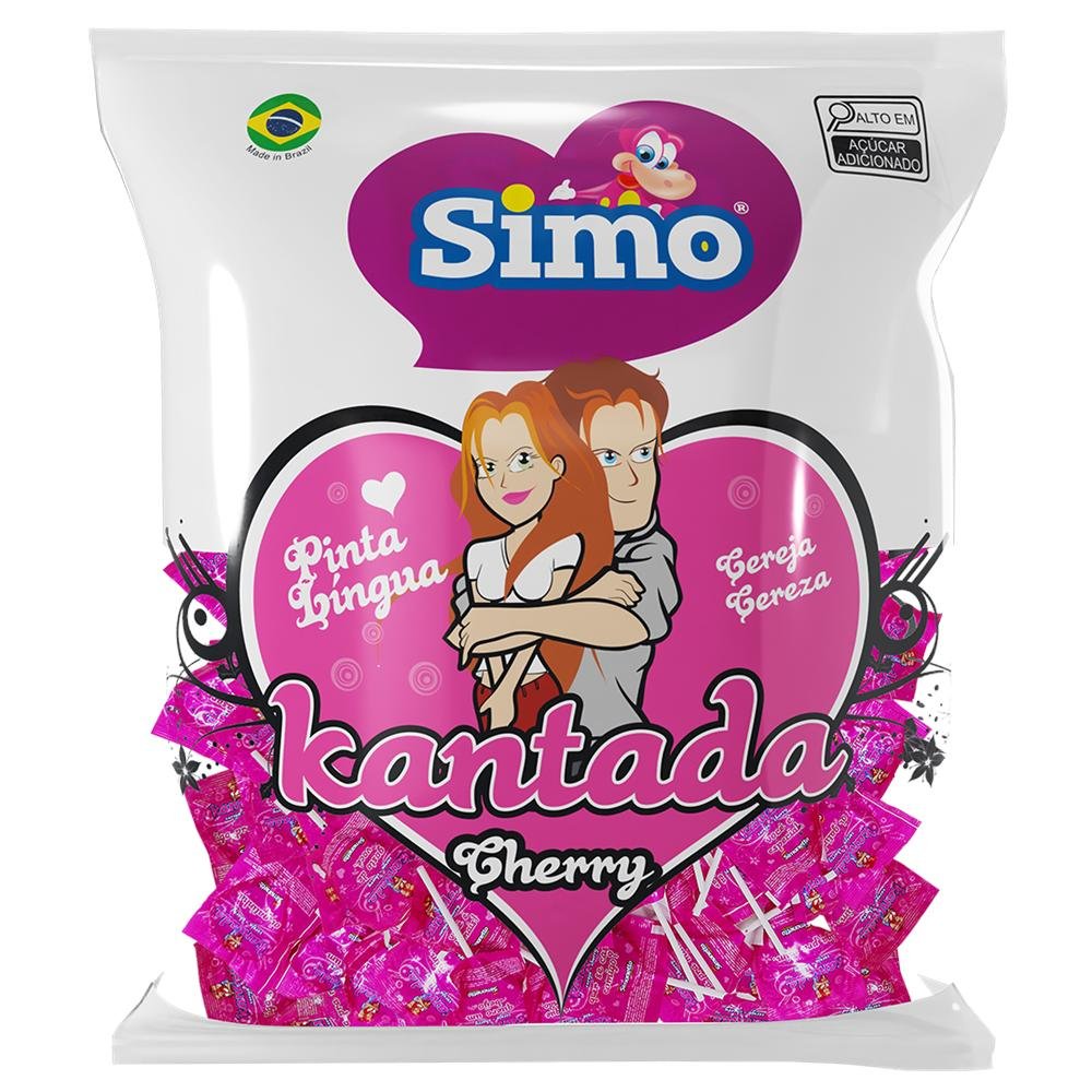 Pirulito Coração Kantada Cherry (Cereja) 500g (caixa com 20 pacotes)
