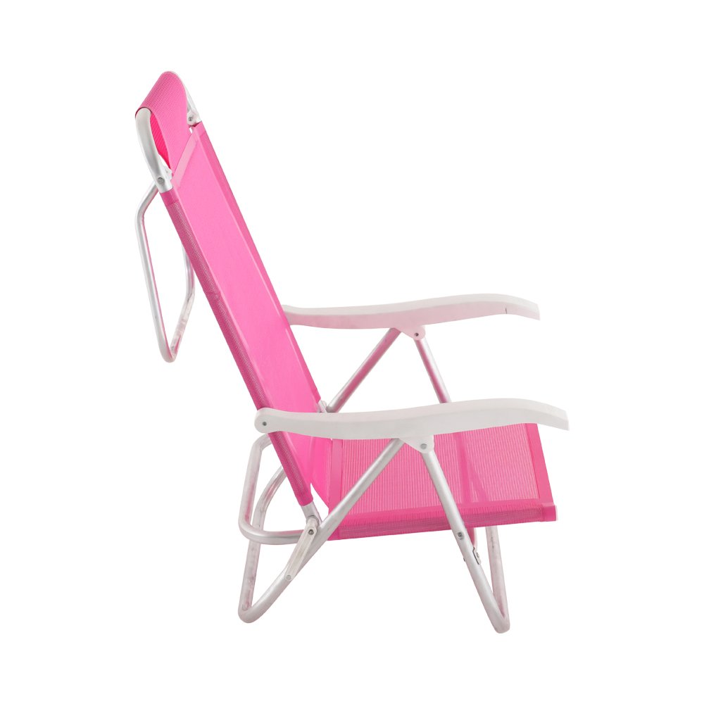 Cadeira Sunny Reclinável 6 Posições Em Alumínio Rosa Bel