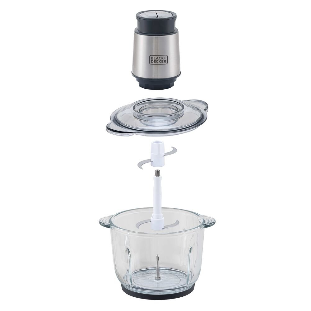 Mini Processador Tigela Vidro 300W Black+Decker MP300GB2 220V