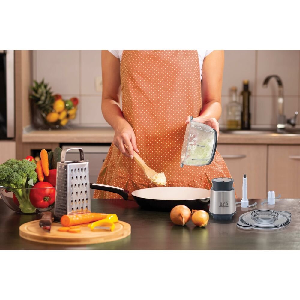 Mini Processador Tigela Vidro 300W Black+Decker MP300GB2 220V