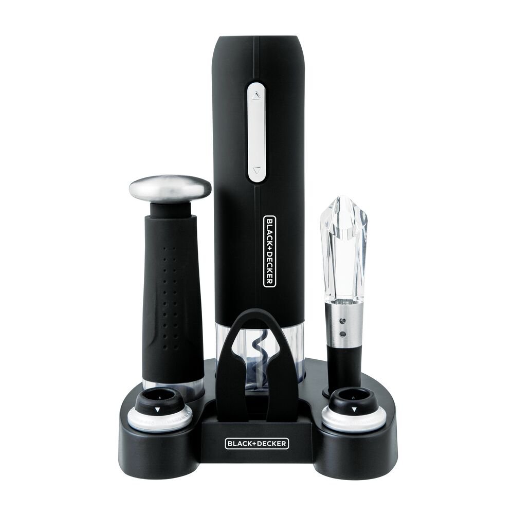 Kit Abridor de Vinho Recarregável com entrada Usb e Com Preservador Black+Decker W20BR