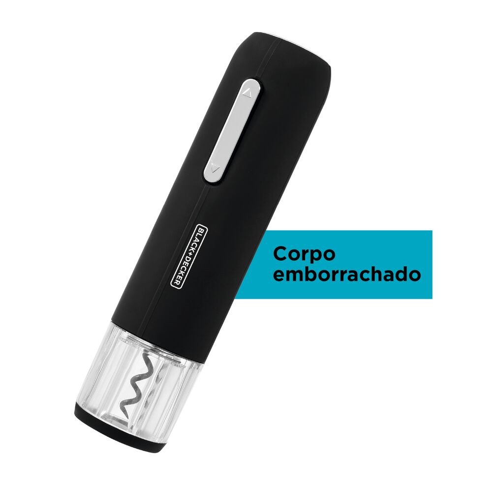 Kit Abridor de Vinho Recarregável com entrada Usb e Com Preservador Black+Decker W20BR
