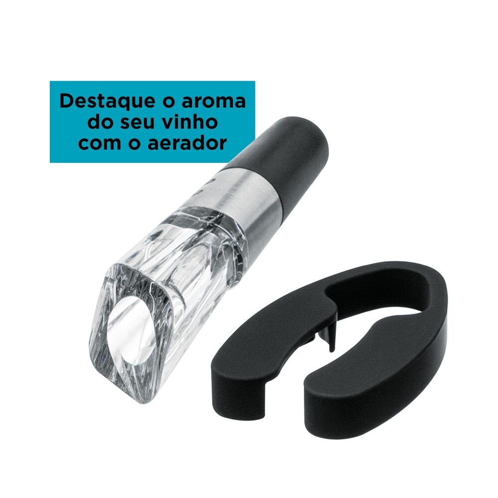 Kit Abridor de Vinho Recarregável com entrada Usb e Com Preservador Black+Decker W20BR