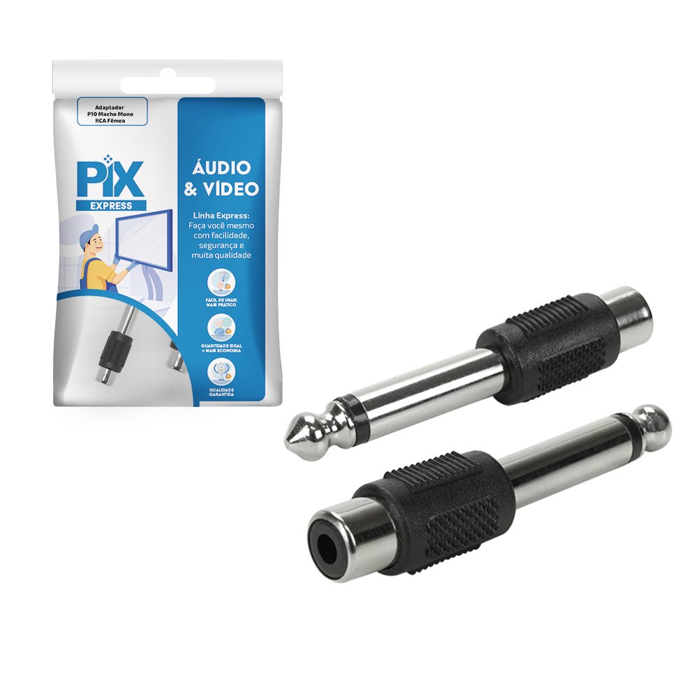 Adaptador P10 Macho Mono / RCA Femea