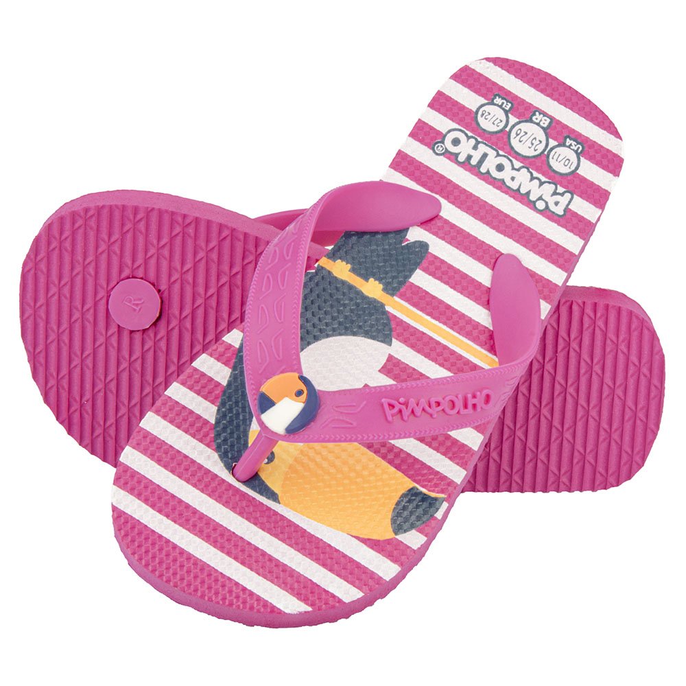 Kit Sandalia Praiana Infantil Kids 24-32 Rosa Tucano Feminino Pimpolho Com 12 Pares - Numeração 24 A 32