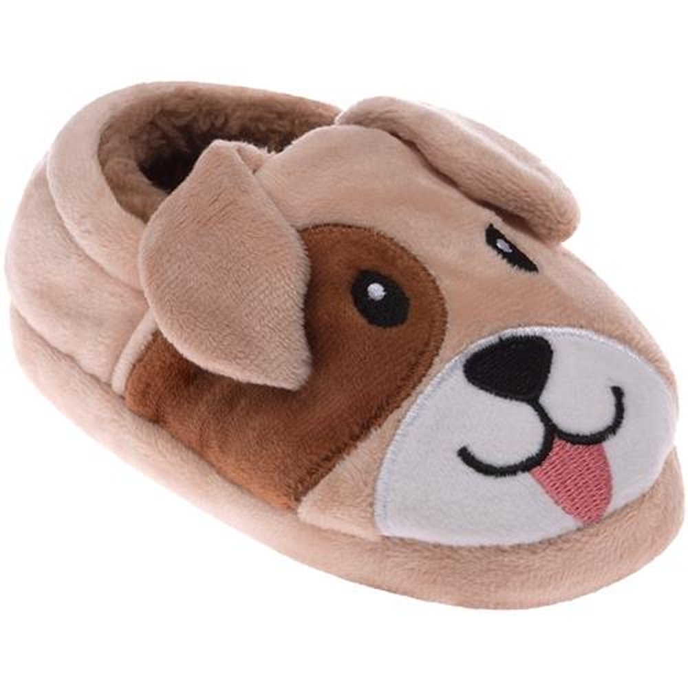 Kit Pantufa Kids Bege Cachorro Masculino Pimpolho Com 4 Pares - Numeração 20 A 27