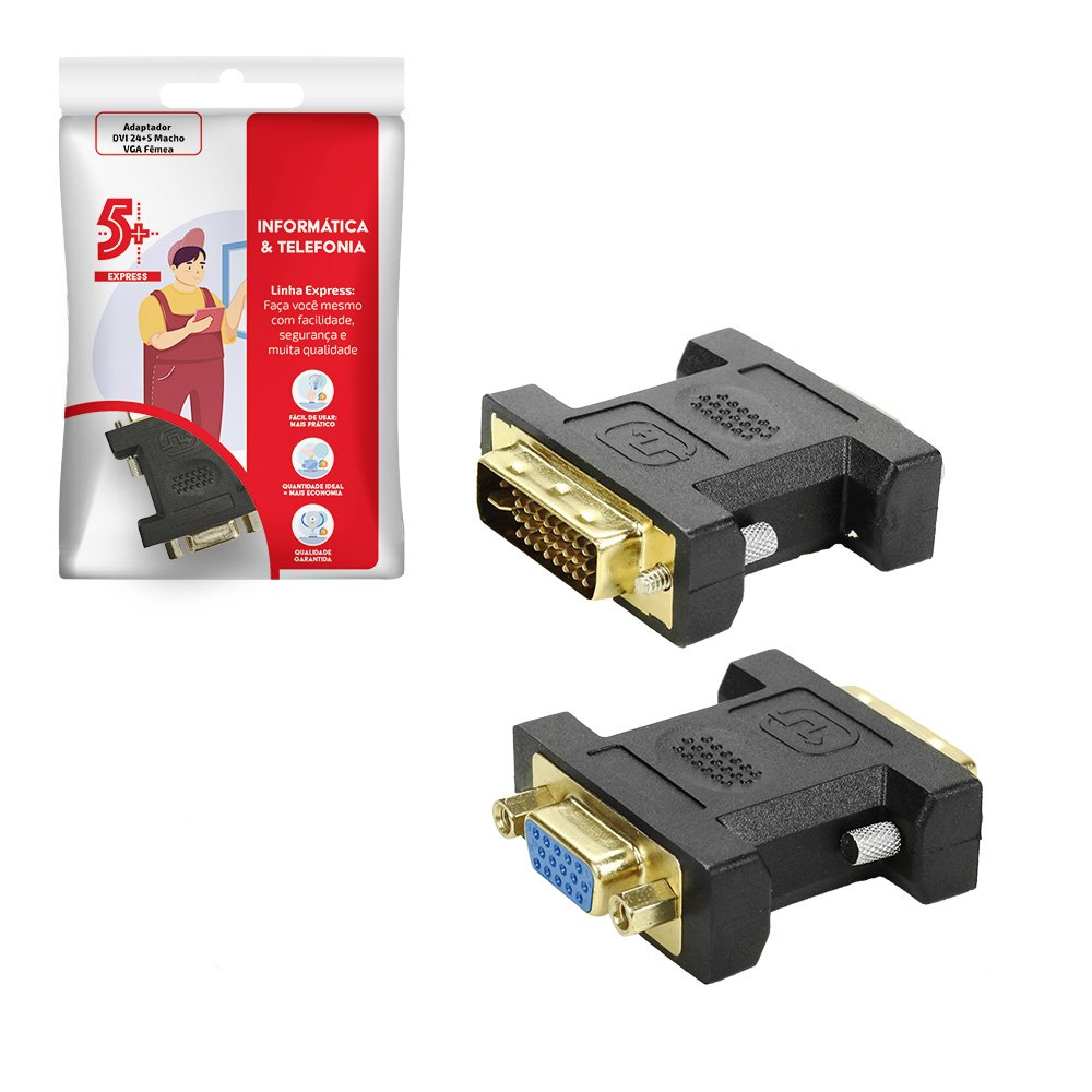 Adaptador DVI 24+5 Macho / Vga Femea