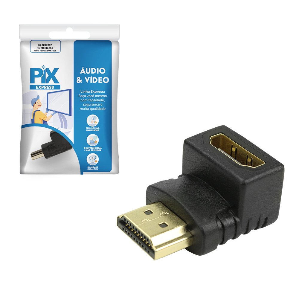 Adaptador HDMI Macho / HDMI Femea 90 Graus