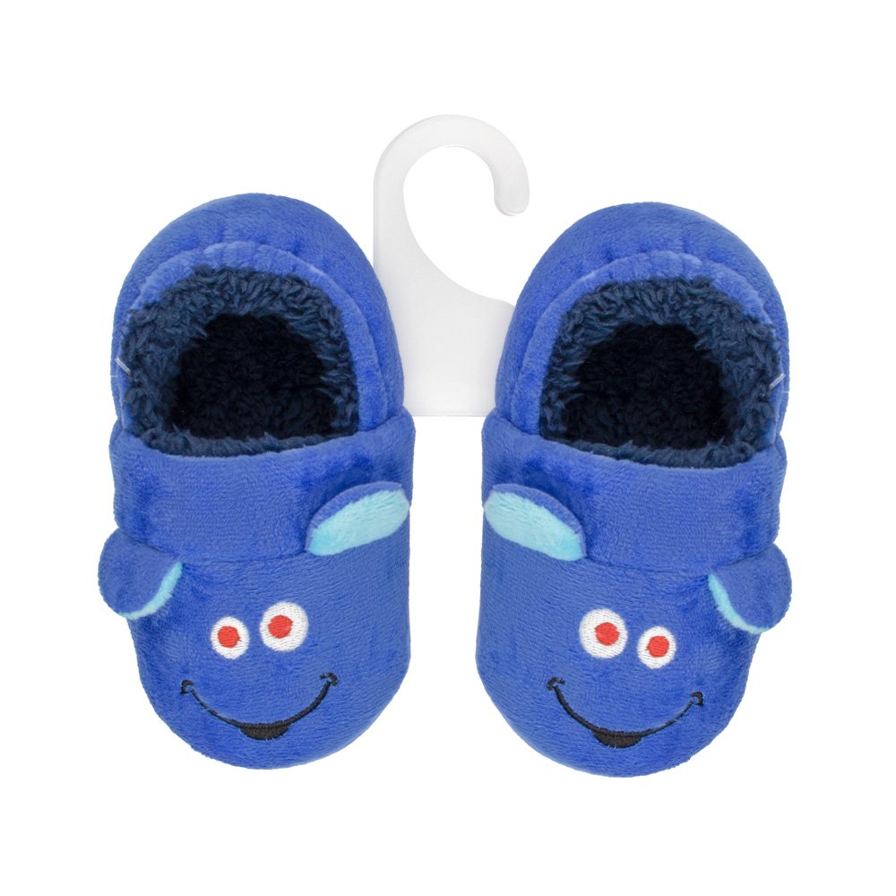 Kit Pantufa Kids Azul Monstrinho Masculino Pimpolho Com 4 Pares - Numeração 20 A 27