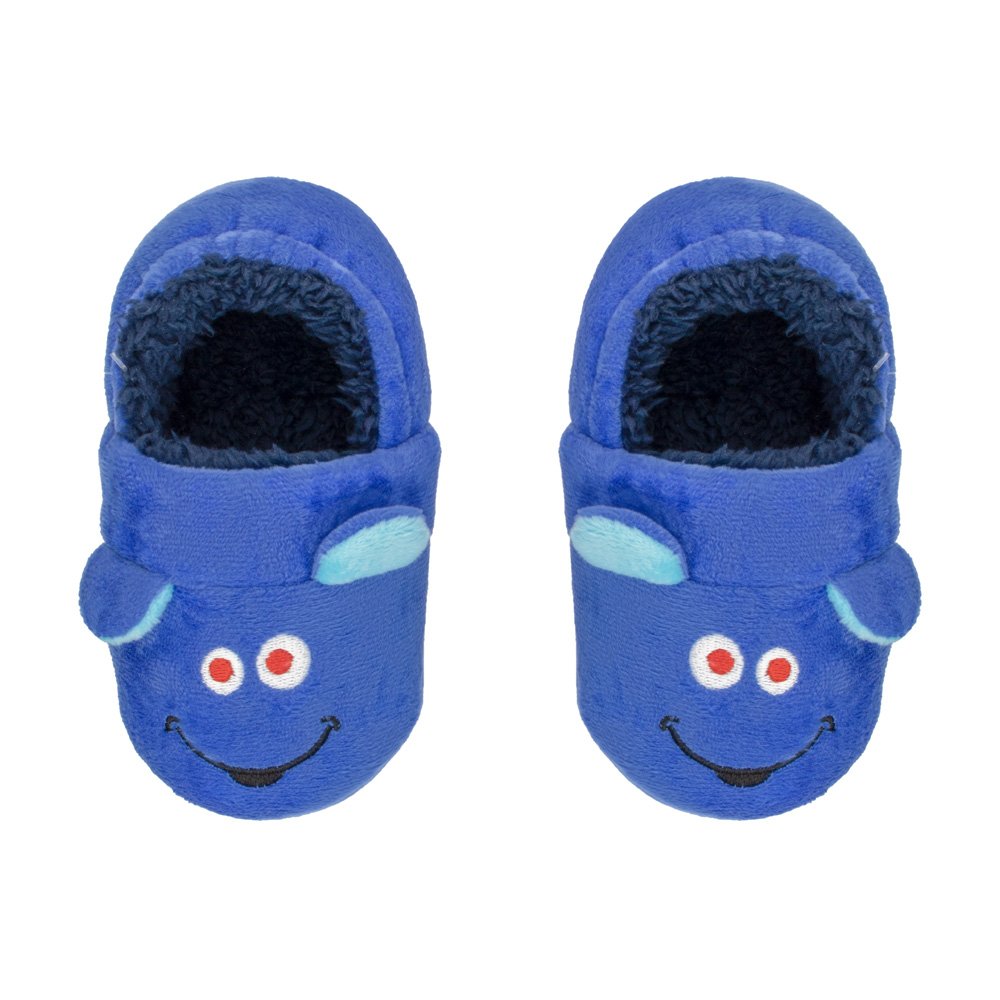 Kit Pantufa Kids Azul Monstrinho Masculino Pimpolho Com 4 Pares - Numeração 20 A 27