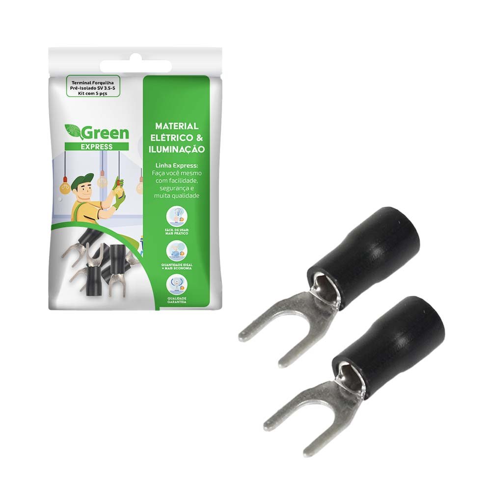 Terminal Forquilha Pre-isolado Sv3.5-5 - Kit Com 5 Pcs