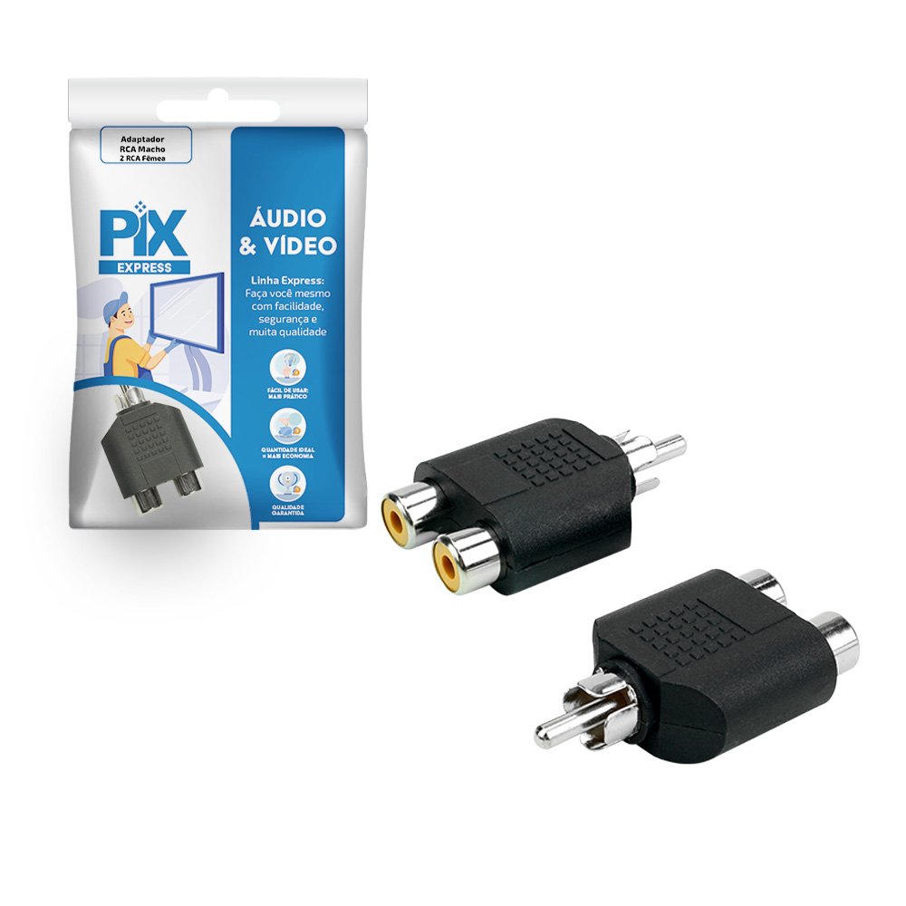 Adaptador RCA Macho / 2x RCA Femea