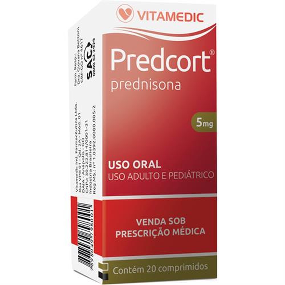 Predcort 5Mg Com 20 Comprimido - VITAMEDIC