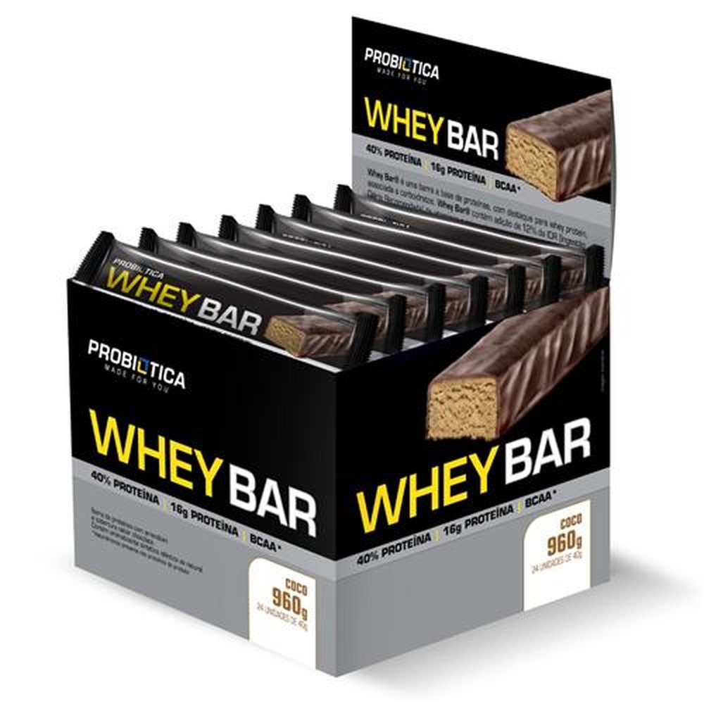 Whey Bar Coco Probiotica 40g Display 24x40g