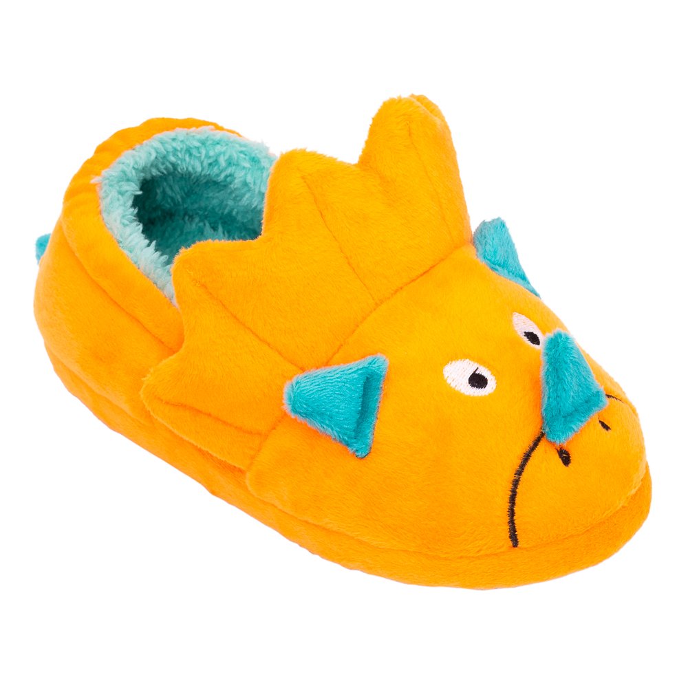 Kit Pantufa Play Laranja/Dinossauro Masculino Pimpolho Com 3 Pares - Numeração 28 A 33