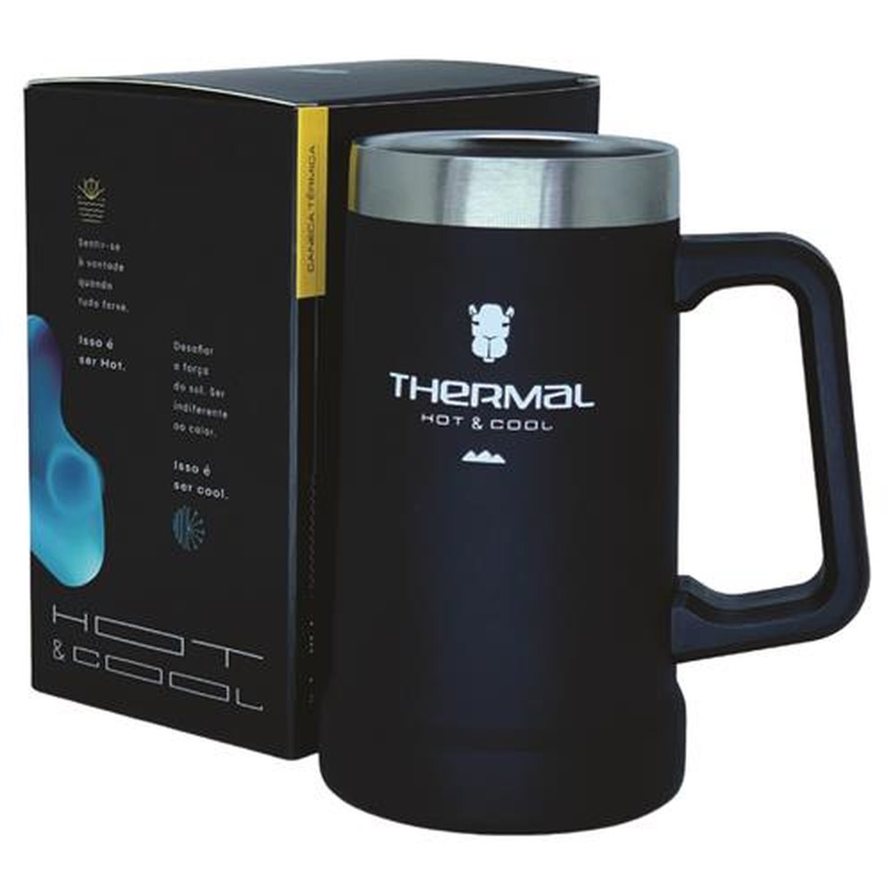 Caneca Térmica Thermal Preta 709ml
