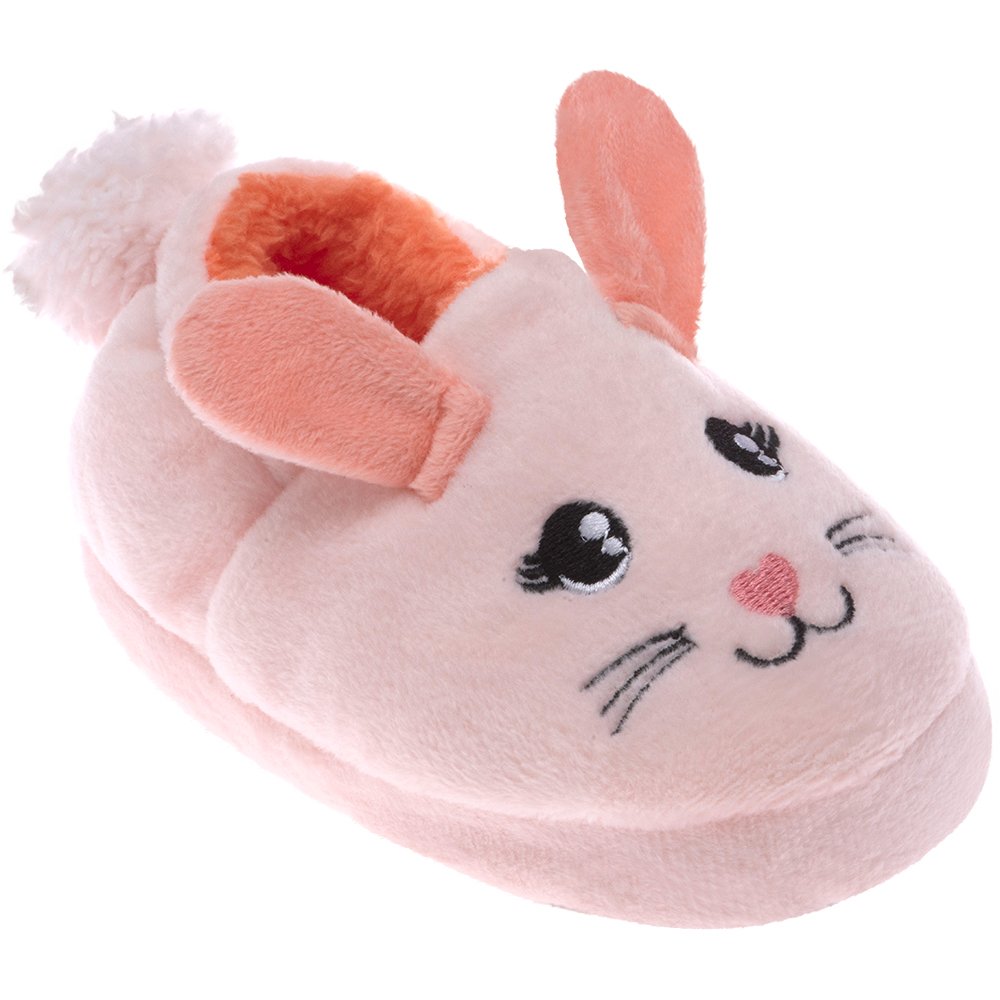 Kit Pantufa Kids Coral Coelho Feminino Pimpolho Com 4 Pares - Numeração 20 A 27