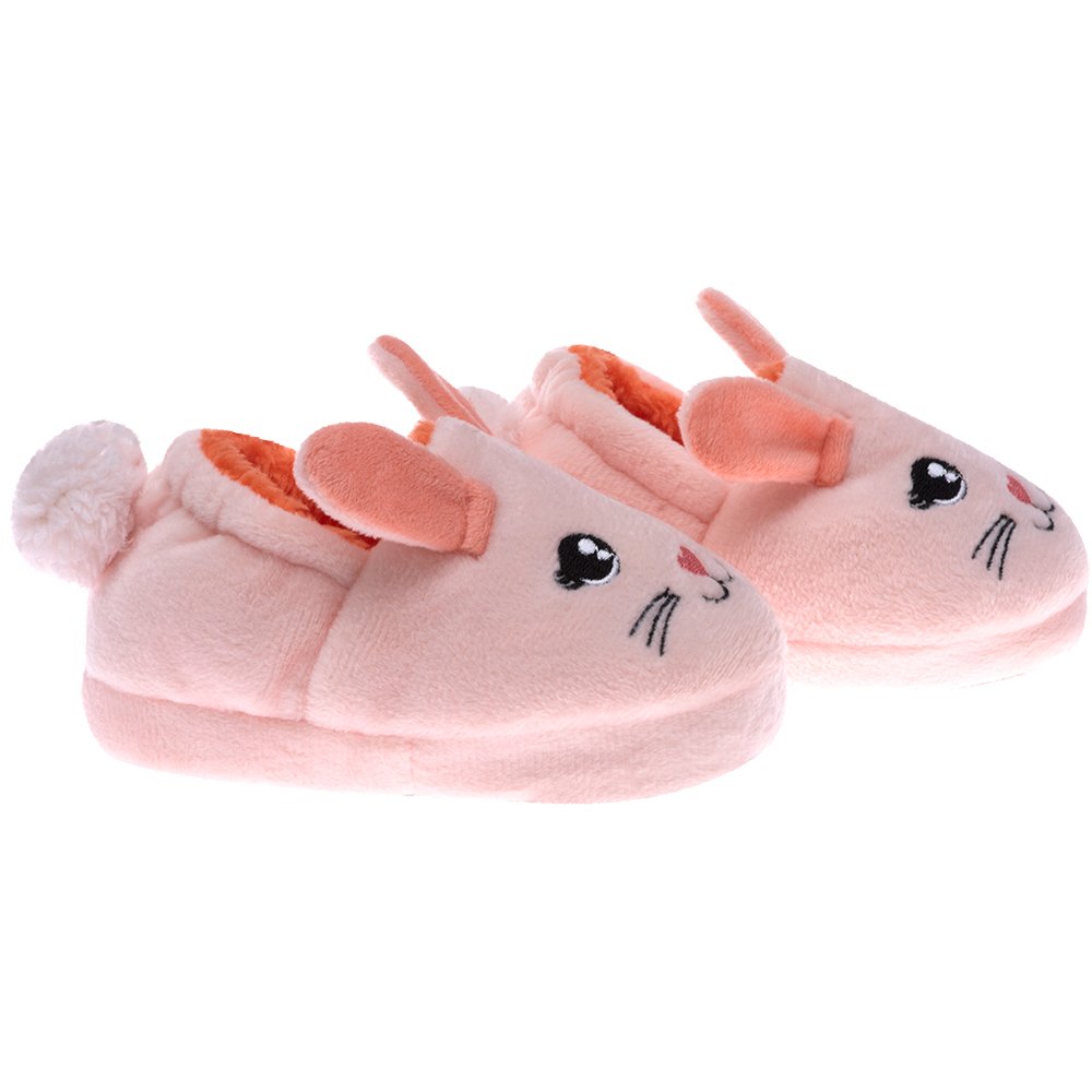 Kit Pantufa Kids Coral Coelho Feminino Pimpolho Com 4 Pares - Numeração 20 A 27