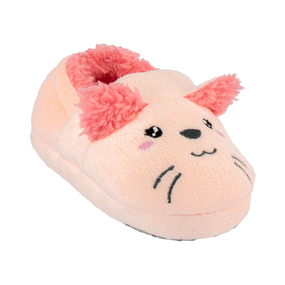 Kit Pantufa Kids Rosa Doninha Feminino Pimpolho Com 4 Pares - Numeração 20 A 27