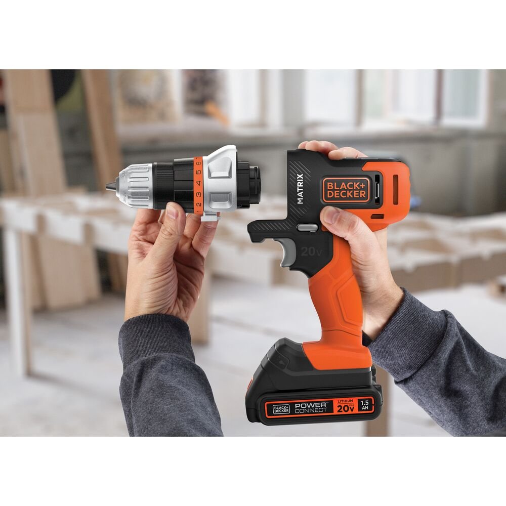 Jogo de Ferramentas 20V Matrix com 6 Cabeçotes Combinados Black+Decker MTX20K6ABR Bivolt