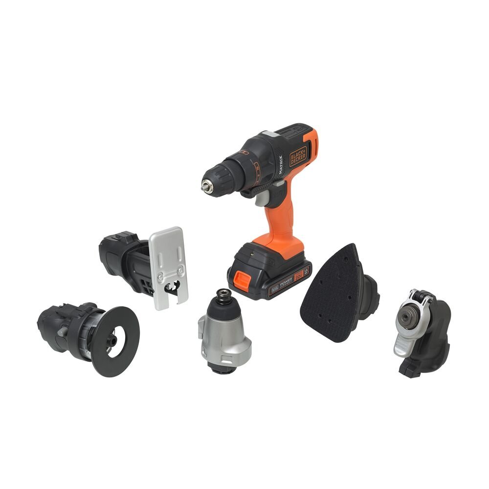 Jogo de Ferramentas 20V Matrix com 6 Cabeçotes Combinados Black+Decker MTX20K6ABR Bivolt