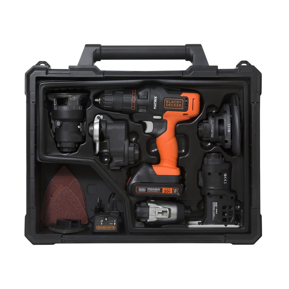 Jogo de Ferramentas 20V Matrix com 6 Cabeçotes Combinados Black+Decker MTX20K6ABR Bivolt