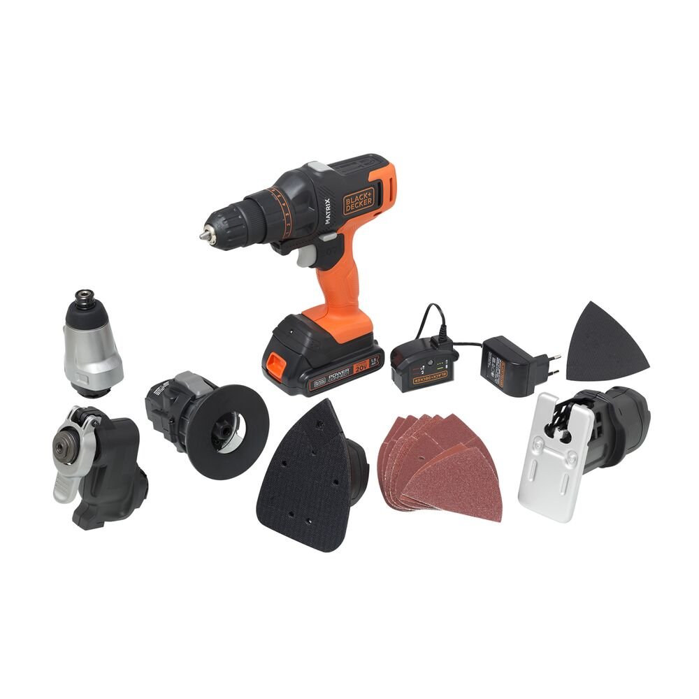 Jogo de Ferramentas 20V Matrix com 6 Cabeçotes Combinados Black+Decker MTX20K6ABR Bivolt