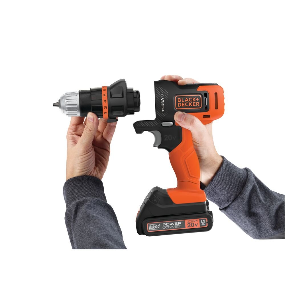 Jogo de Ferramentas 20V Matrix com 6 Cabeçotes Combinados Black+Decker MTX20K6ABR Bivolt
