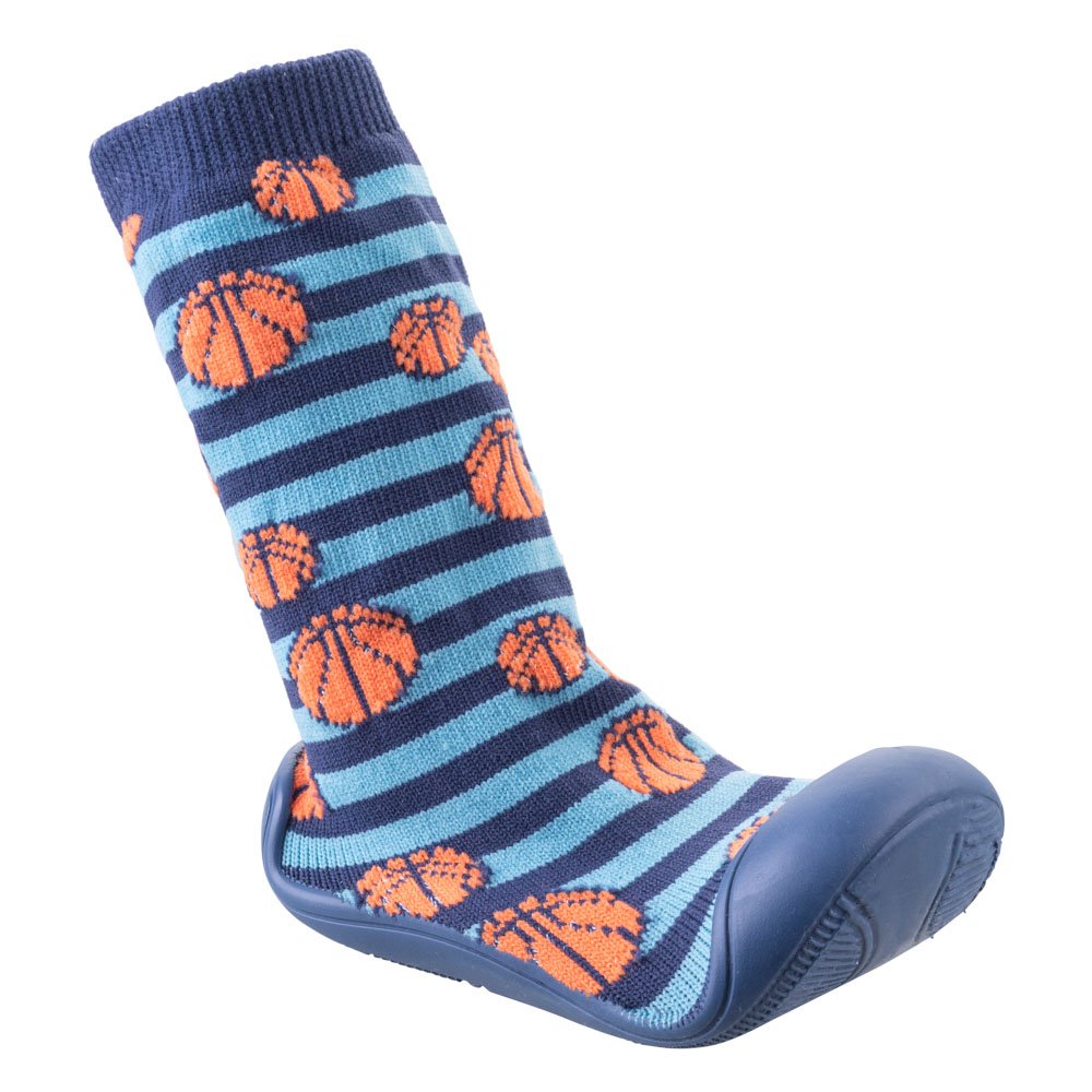 Kit Meia Com Sola Infantil Cano Médio Marinho Basquete Masculino Pimpolho Grade 8 Pares - Numeração 17 A 22
