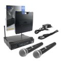 Microfone Sem Fio Com Receptor E 2 Microfones Bastao 607,50 + 668,70 MHz