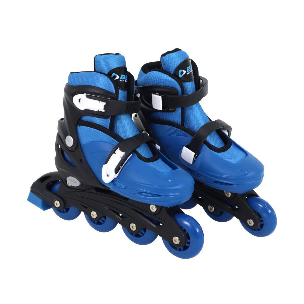 Kit Patins Inline Radical com Luva, Capacete, Joelheira e Cotoveleira Azul G (37-40) Bel