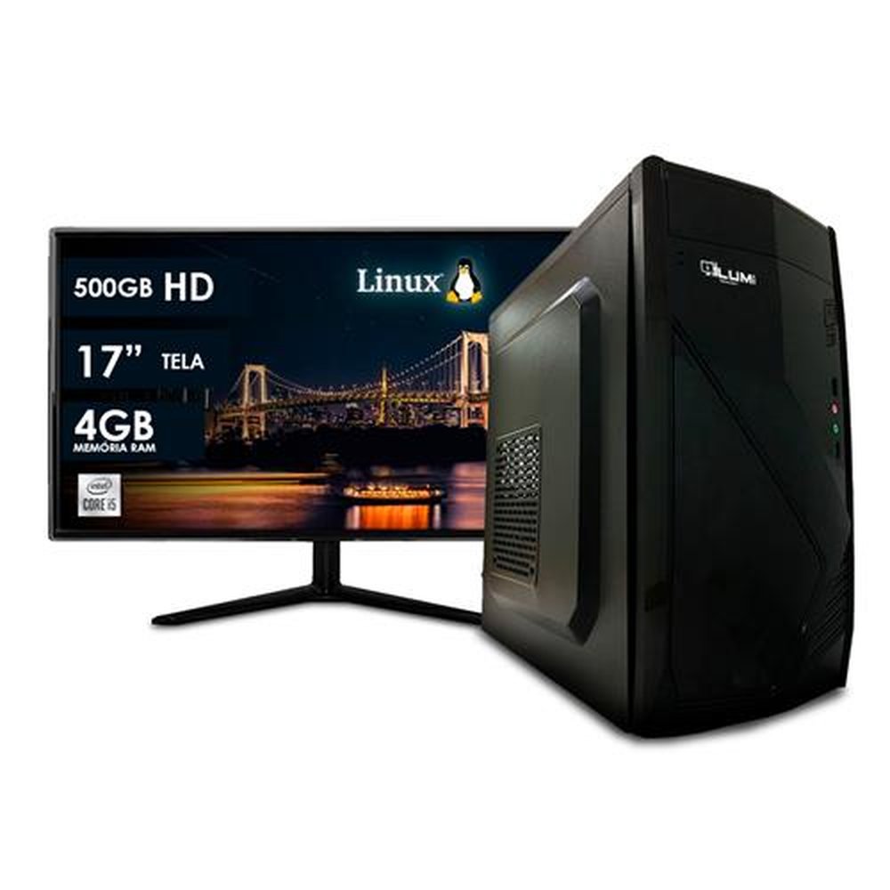 Computador Desktop + Monitor LCD 17¿ Intel Core i5 4GB HD500GB Linux - Lumitec
