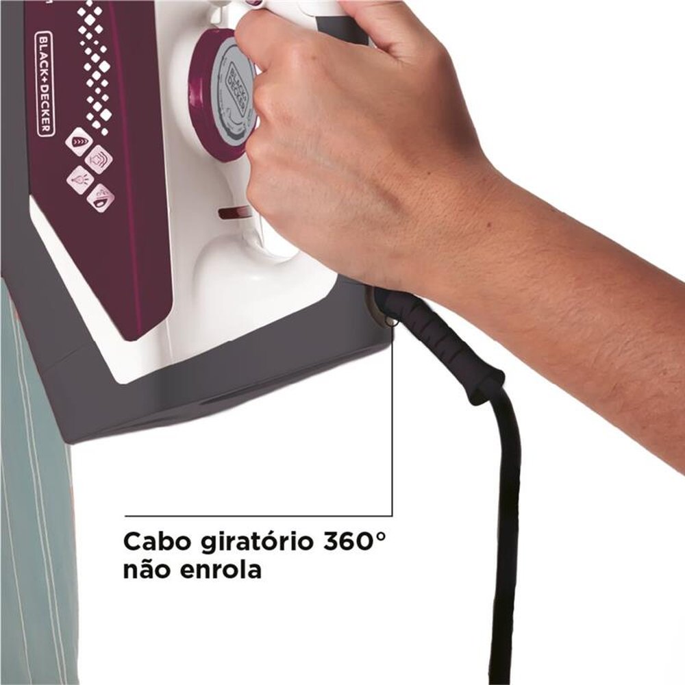 Ferro a Vapor Com Tanque Destacável Base Com Revestimento "Ceramic Gliss" Black+Decker FX3080BR 127V