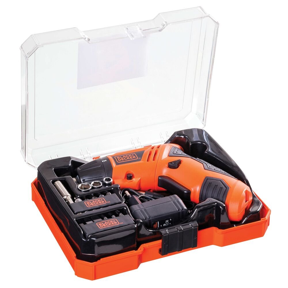 Parafusadeira a Bateria 1/4" - 6,35mm 4.8V com Led 15 Acessórios + Estojo Black+Decker KC4815KBR