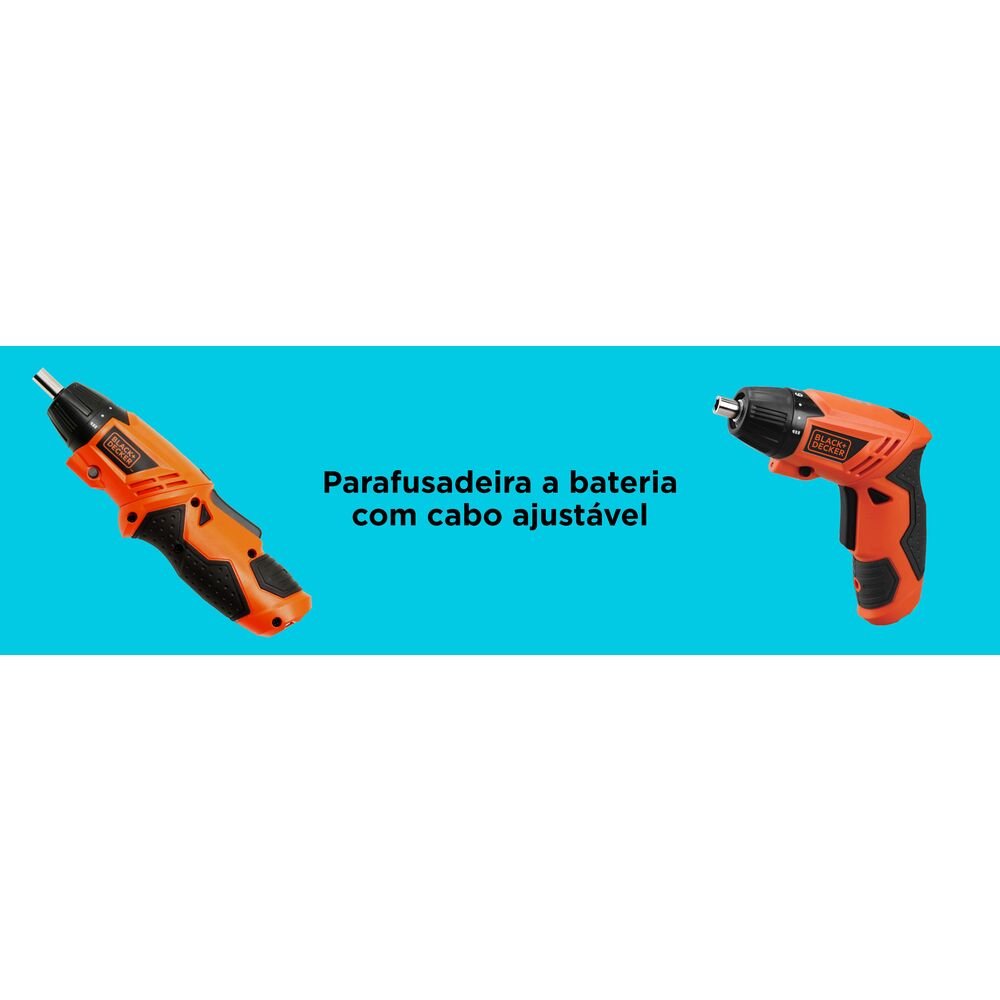 Parafusadeira a Bateria 1/4" - 6,35mm 4.8V com Led 15 Acessórios + Estojo Black+Decker KC4815KBR