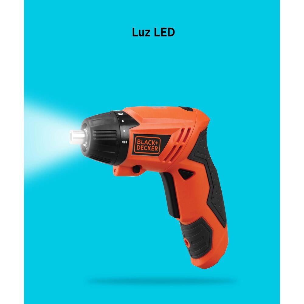 Parafusadeira a Bateria 1/4" - 6,35mm 4.8V com Led 15 Acessórios + Estojo Black+Decker KC4815KBR