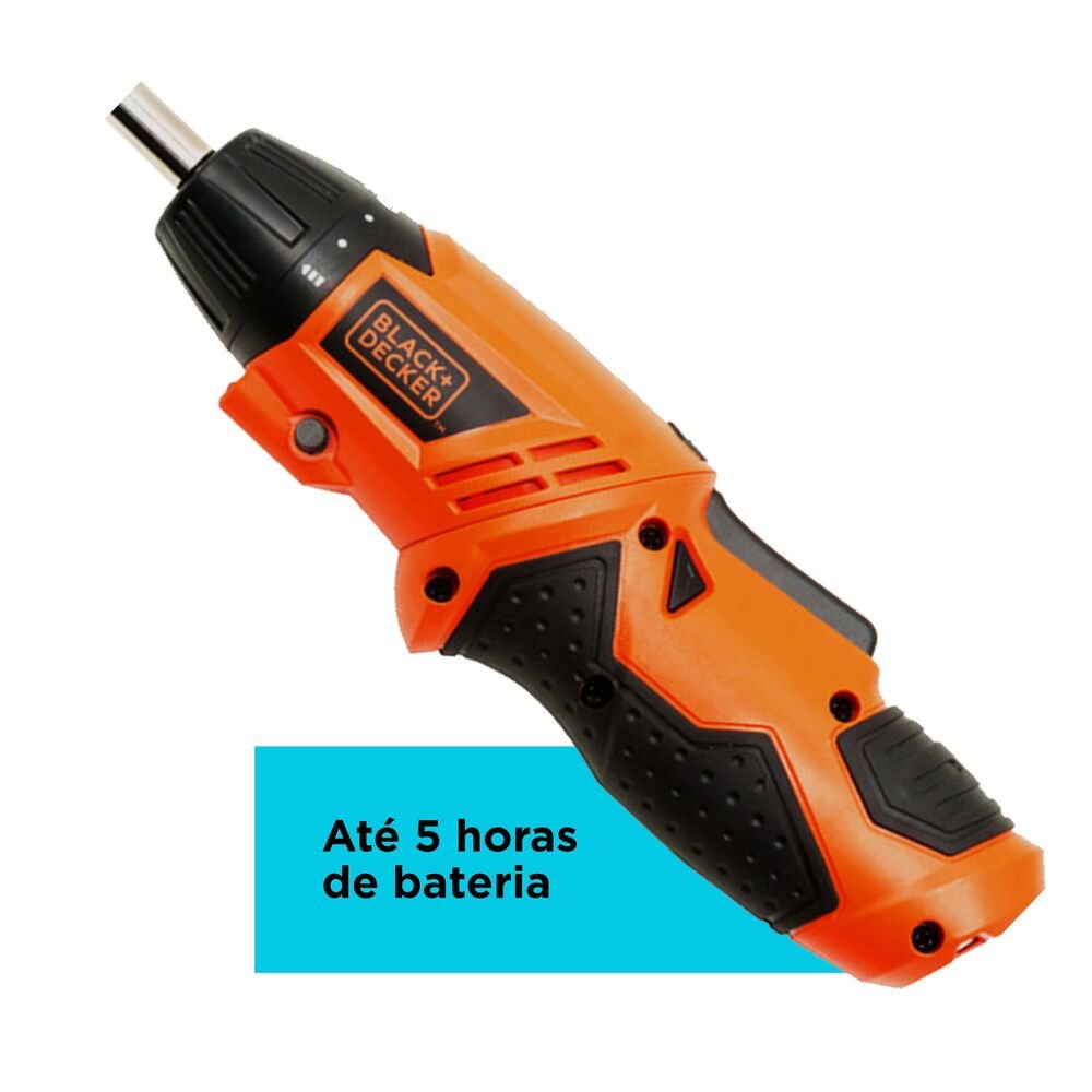 Parafusadeira a Bateria 1/4" - 6,35mm 4.8V com Led 15 Acessórios + Estojo Black+Decker KC4815KBR