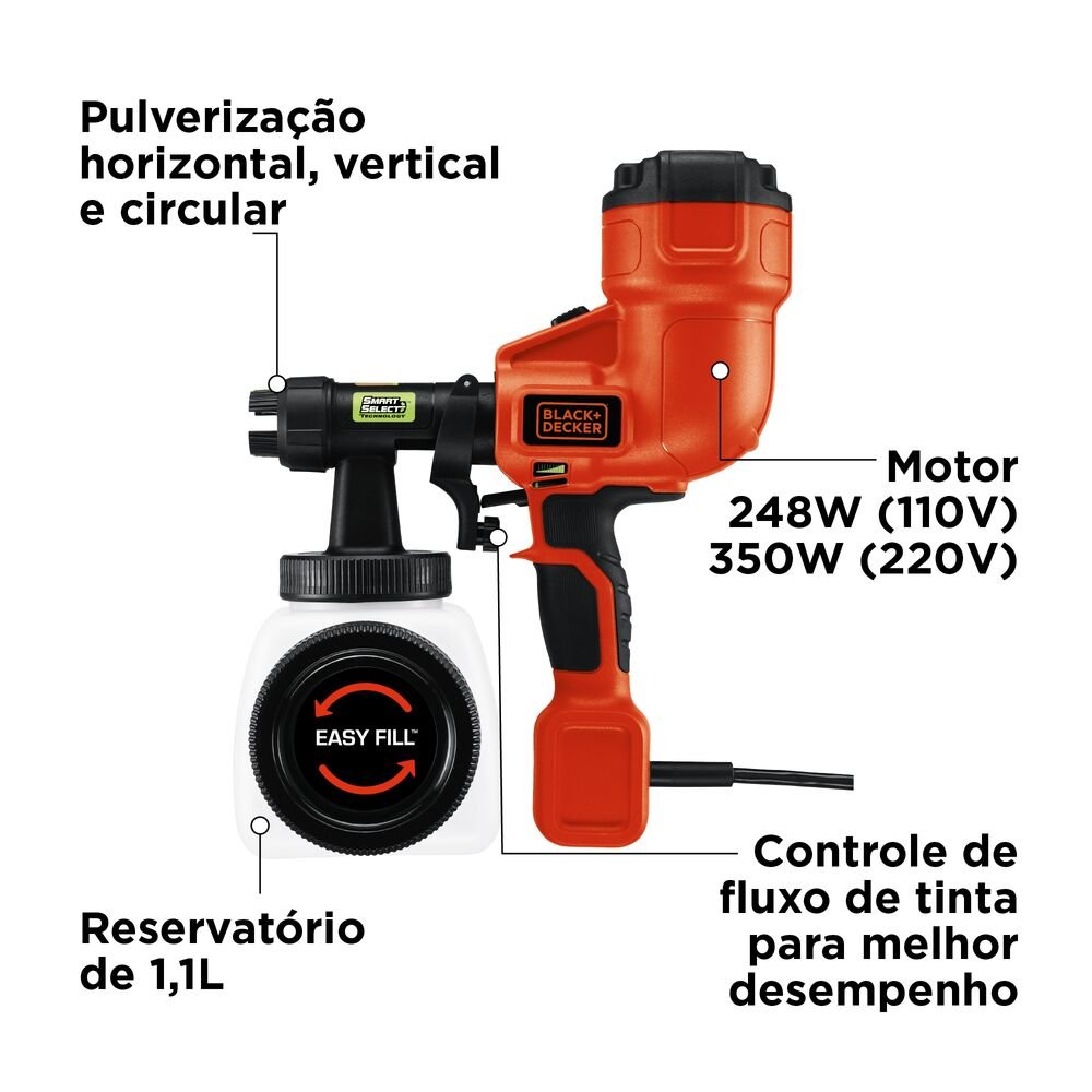 Pistola Pintura / Pulverizador Pres. 278w 220v