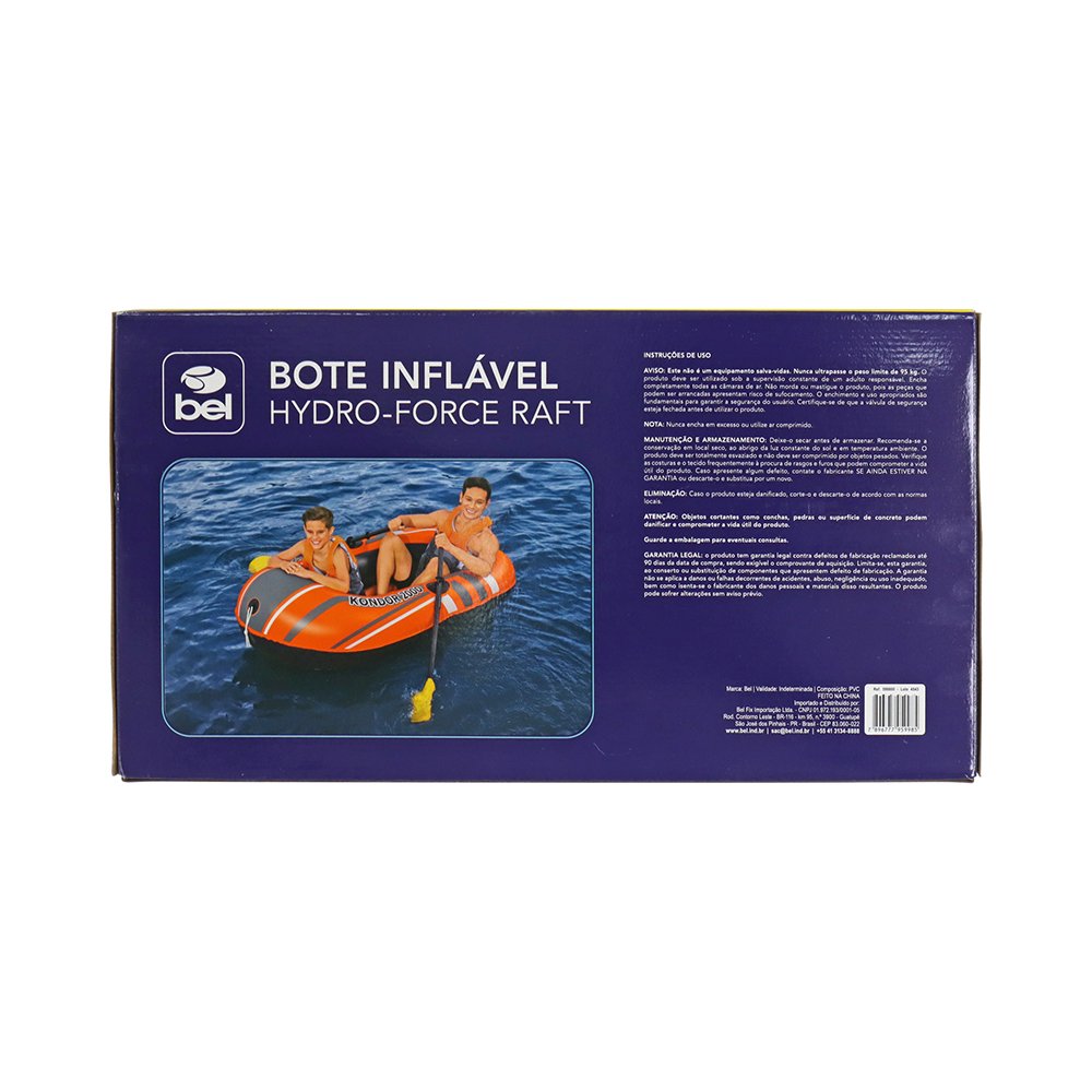 Bote Inflável Hydro-Force Raft Com Remo + Bomba de Ar Bel